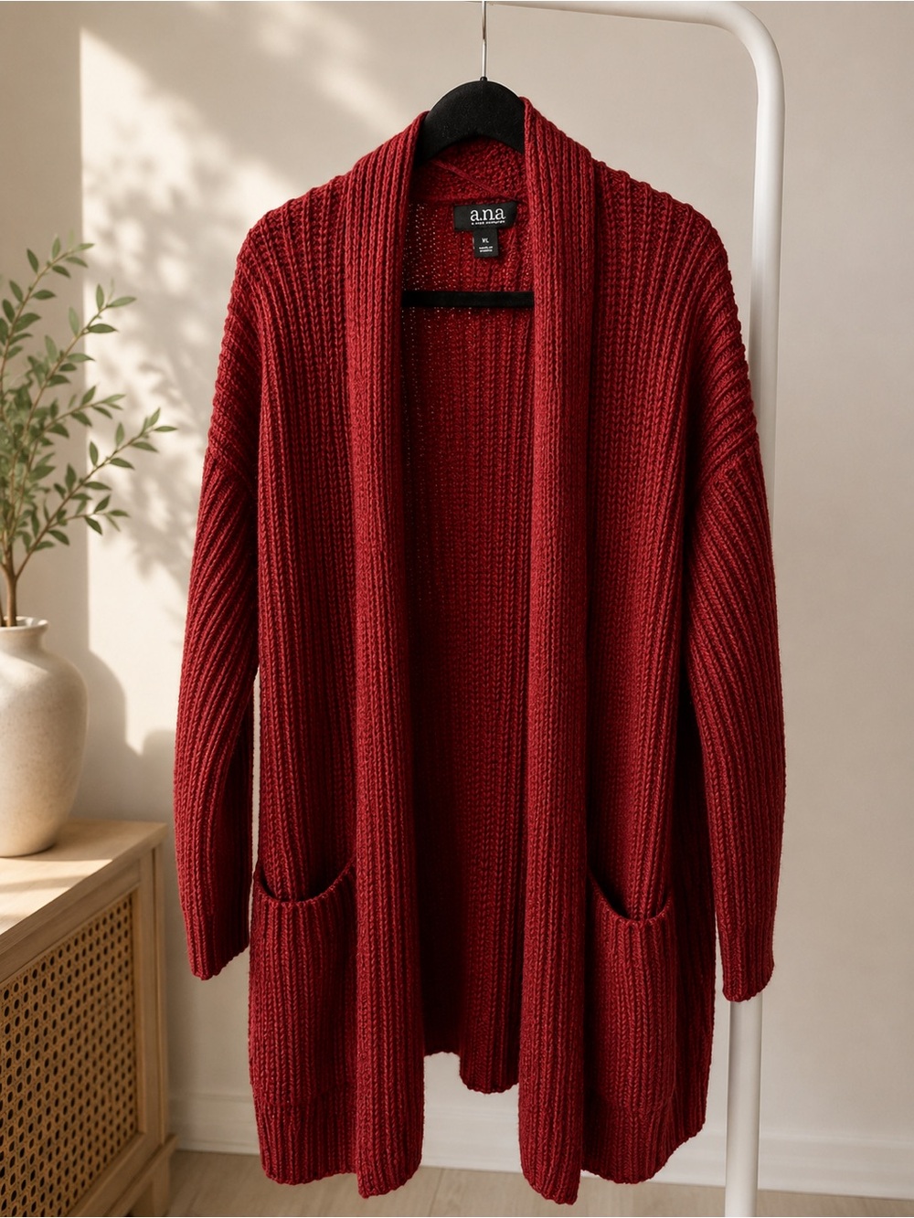 NWOT a. n.a Red Burgundy Knit Cardigan
